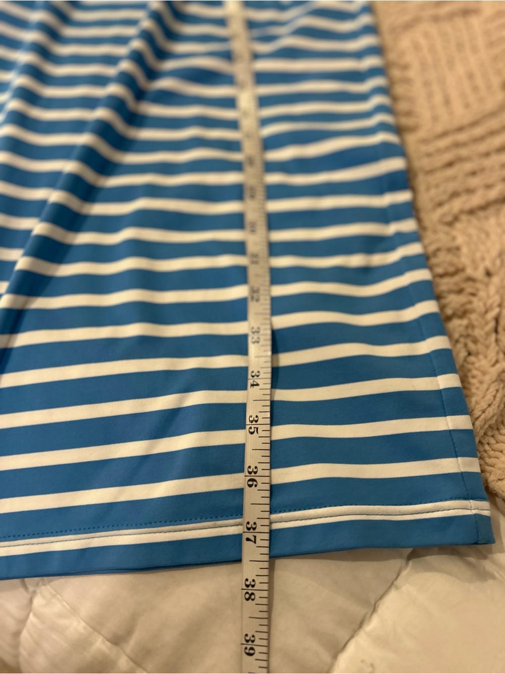 Saint James Propriano UV Fabric Blue and White Striped Midi Dress - Picture 8 of 10